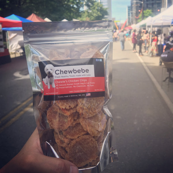 Chewbebe Chewie's Chicken Chip Jerky Dog Treats: All Natural Fresh One Ingredient USA