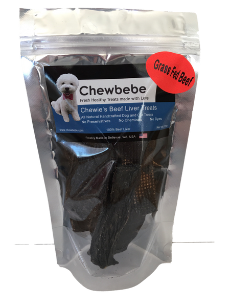 Chewbebe Chewie's Healthy Grass Fed Beef Liver Dog Treats: All Natural Fresh One Ingredient USA